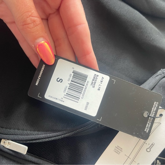 Adidas Black/White Zip-Up Jacket NWT - Picture 6 of 6